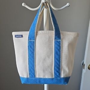 Lands' End Blue and Cream Boat Tote Bag